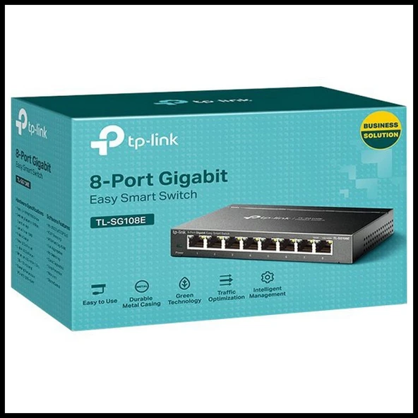 Tp-lınk Tl-sg108e, 8 Port, Gigabit, Easy Smart, Yönetilebilir, Metal Kasa, Masaüstü Switch - Resim 3