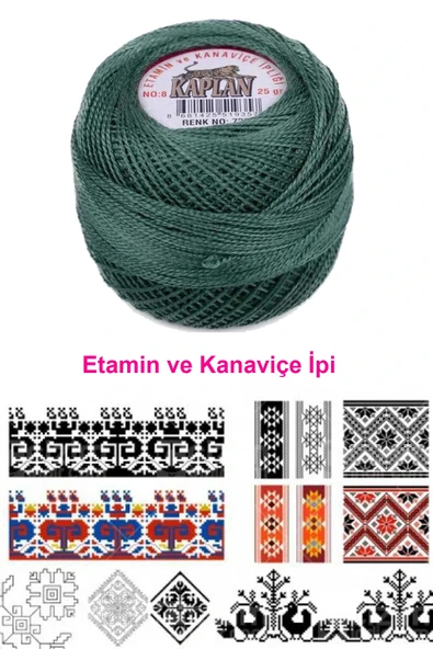 LitaeTrend Kaplan Etamin Ve Kanaviçe İpi 8 No Kod/Renk: 726 - Royaleks - Resim 2