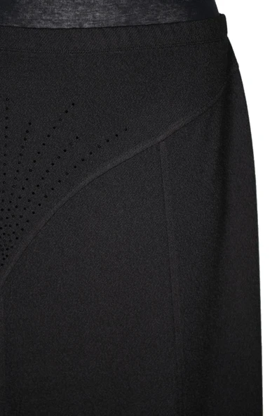 Hesna Kadın Nida Kışlık Büyük Beden Taşlı Astarsız Lastikli Siyah Etek - Resim 2