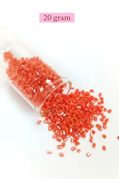 LitaeTrend Kesme Cam Boncuk 2mm - 20 Gram - Mercan Kırmızı -BNC310 ürün görseli 1