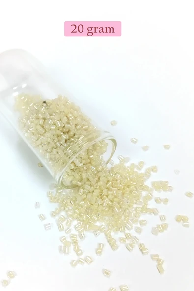 LitaeTrend Kesme Cam Boncuk 2mm - 20 Gram - Şeffaf Krem -BNC339 ürün görseli 1