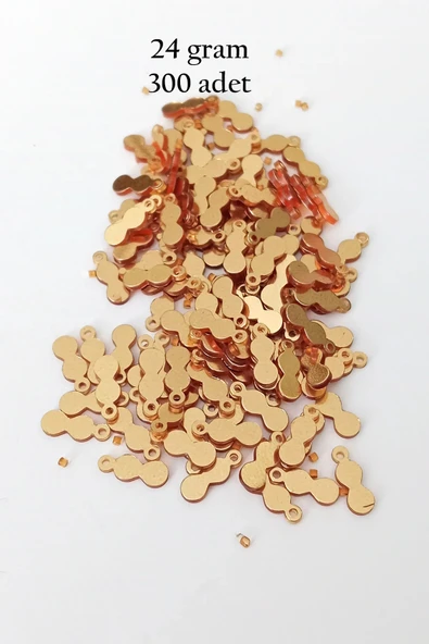 LitaeTrend Oya Abiye Bileklik Kolye Pleksi Metalik Plastik Pul Altın Renk 24 gram 300 adet - BNC552 ürün görseli 1