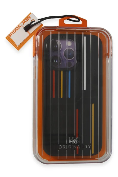 iPhone 15 Pro Kılıf HBC-221 Roma Kapak - Siyah - Resim 9