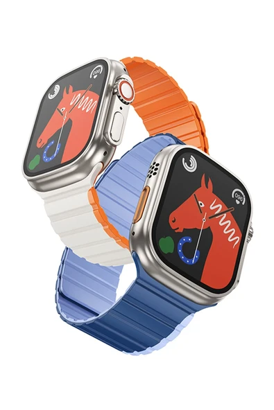 Hoco. Watch 42mm AS102 Silikon Kordon - Lacivert-Gri - Resim 2