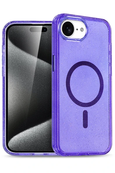 Apple iPhone 16E Star Magsafe Kapak - Mor ürün görseli 1
