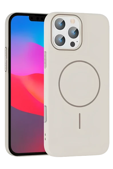 iPhone 16 Pro Broş Magsafe Kapak - Krem ürün görseli 1