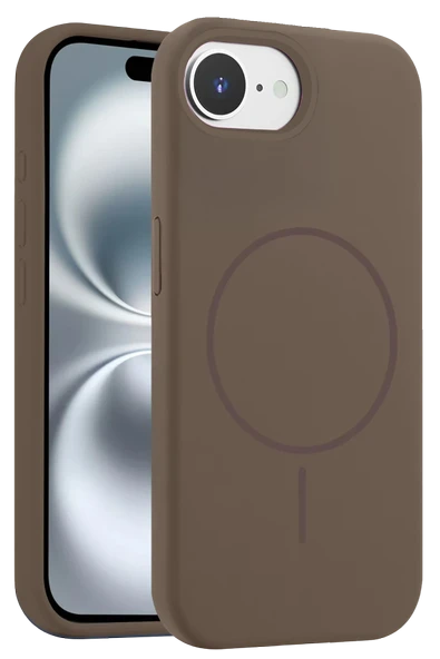iPhone 16E Kılıf Jully Magsafe Kapak - Kahverengi - Resim 4