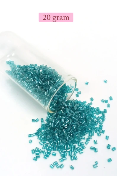 LitaeTrend Kesme Cam Boncuk 2mm - 20 Gram - Şeffaf Turkuaz -BNC316 ürün görseli 1