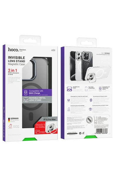 Hoco. iPhone 16 Pro Invisible Magsafe Kapak - Siyah - Resim 4