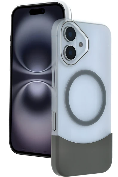 Apple iPhone 16 Velar Magsafe Kapak - Natural Grey - Resim 2