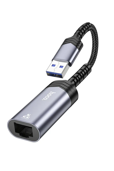 Hoco. UA26 Tak Çalıştır USB to RJ45 1000 Mbps Ethernet Dönüştürücü - Gri - Resim 8