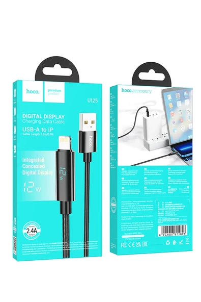 Hoco. U125 1.2M Benefit USB to Lightning Şarj Data Kablosu - Siyah - Resim 10