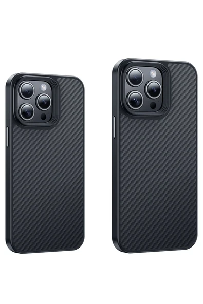 Hoco. iPhone 15 Pro Knight Kevlar Magsafe Kapak - Siyah - Resim 2