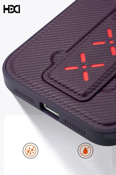 iPhone 11 HBC-248 Lima Standlı Kapak - Derin Mor - Resim 5
