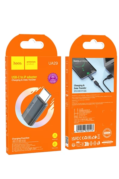 Hoco. UA29 Tak Çalıştır Type-C to Lightning Dönüştürücü - Lacivert - Resim 5