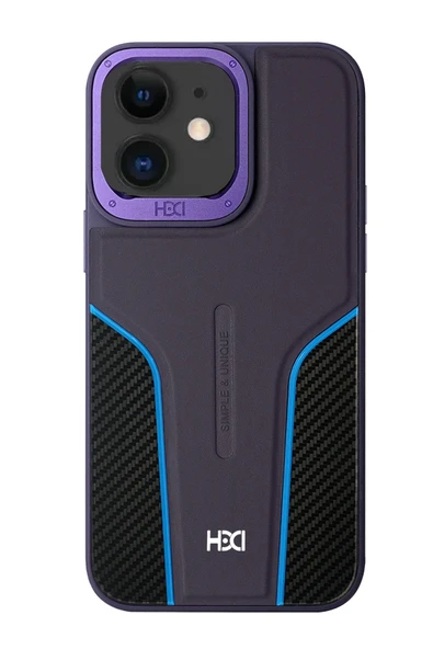 iPhone 11 HBC-264 Lambor Karbon Fiber Sport Kapak - Derin Mor ürün görseli 1