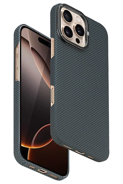 iPhone 16 Pro Blaze 1000D Kevlar Magsafe Kılıf - Mavi ürün görseli 1