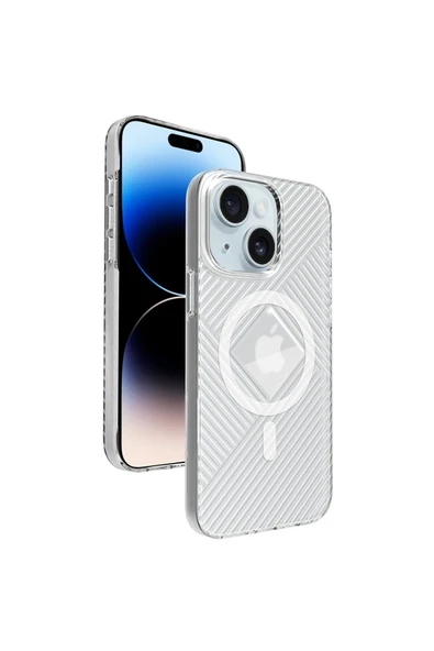 iPhone 15 Stella PC Sert Magsafe Kılıf - Şeffaf ürün görseli 1