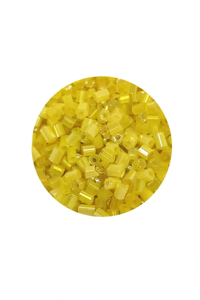 LitaeTrend Kesme Cam Boncuk 2mm - 20 Gram - Koyu Sarı -BNC337 - Resim 2