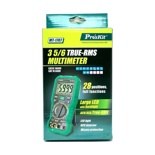 Proskit MT-1707 3-5/6 True RMS Dijital Multimetre - Resim 3
