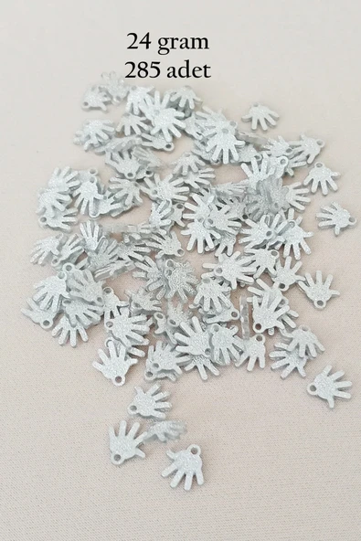 LitaeTrend Oya Abiye Bileklik Kolye Pleksi Metalik Plastik Pul Gümüş Renk 24 gram 285 adet - BNC579 ürün görseli 1