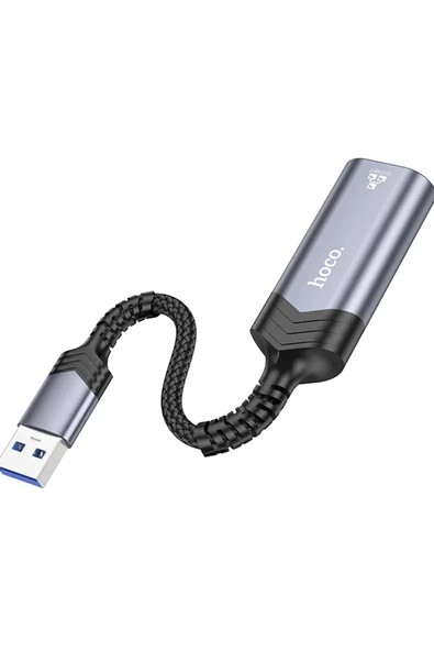 Hoco. UA26 Tak Çalıştır USB to RJ45 1000 Mbps Ethernet Dönüştürücü - Gri - Resim 7