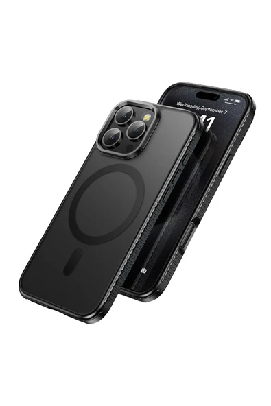 Hoco. iPhone 16 Pro Armour Antishock Protective Magsafe Kapak - Siyah ürün görseli 1