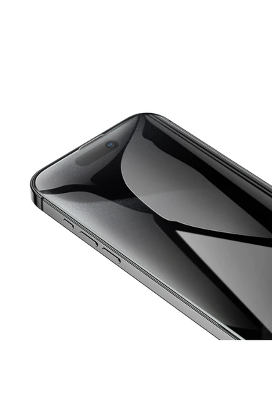 Hoco. iPhone 16 Pro Max 9D Dustproof Hayalet Cam Ekran Koruyucu - Siyah - Resim 5