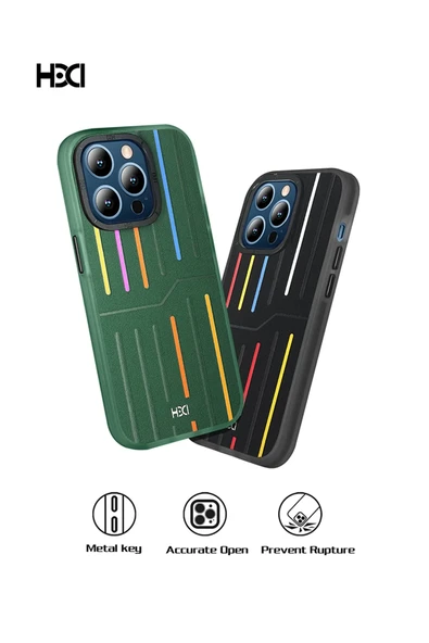 iPhone 15 Pro Kılıf HBC-221 Roma Kapak - Siyah - Resim 5