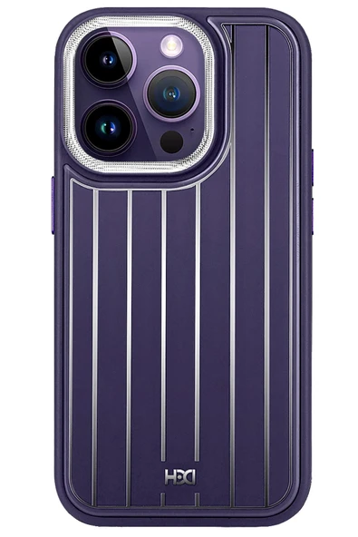 iPhone 15 Pro Kılıf HBC-190 Kolaj Kapak - Derin Mor - Resim 4