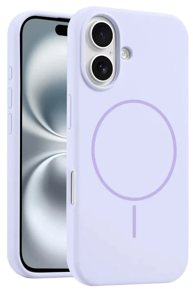 iPhone 16 Plus Kılıf Jully Magsafe Kapak - Lila - Resim 4