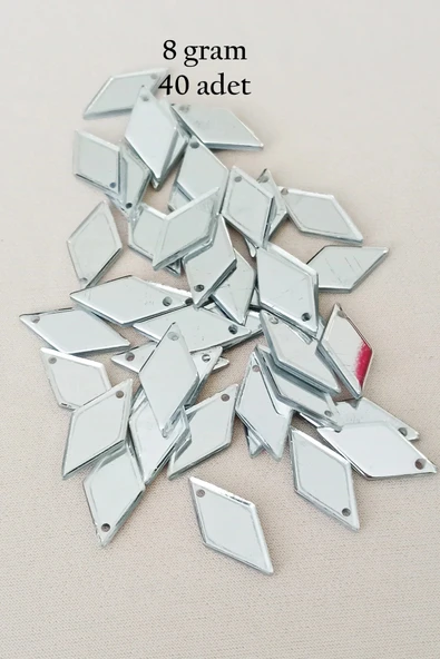 LitaeTrend Oya Abiye Bileklik Kolye Pleksi Metalik Plastik Pul Gümüş Renk 8 gram 40 adet - BNC517 ürün görseli 1