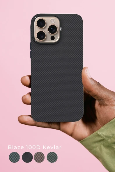 iPhone 16 Pro Max Blaze 1000D Kevlar Magsafe Kılıf - Gold - Resim 3