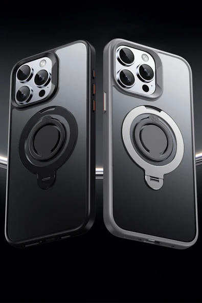 iPhone 16 Plus Avatar 360 Dönen Magsafe Kapak - Titan Gri - Resim 4