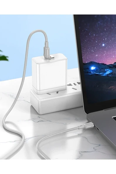 Hoco. U131 1.2M 2in1 USB ve Type-C to Type-C Şarj Data Kablosu - Beyaz - Resim 9