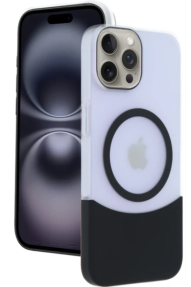 Apple iPhone 15 Pro Max Velar Magsafe Kapak - Siyah - Resim 4