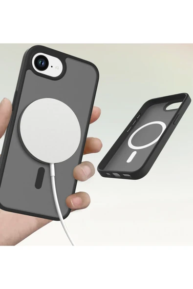 iPhone 16E Jota Magsafe Kapak - Siyah - Resim 3