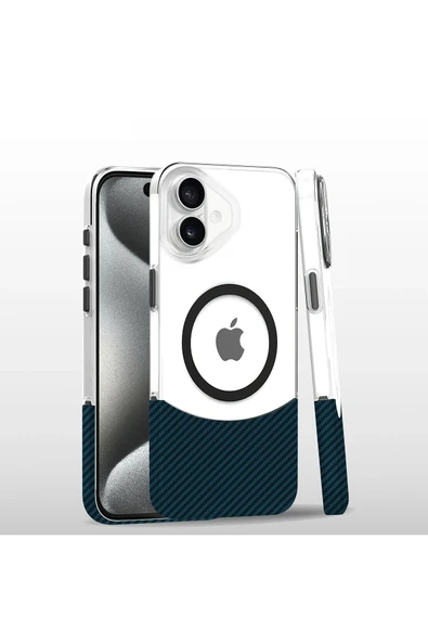 iPhone 16 Plus Carbon Puzzle Magsafe Kapak - Yeşil ürün görseli 1