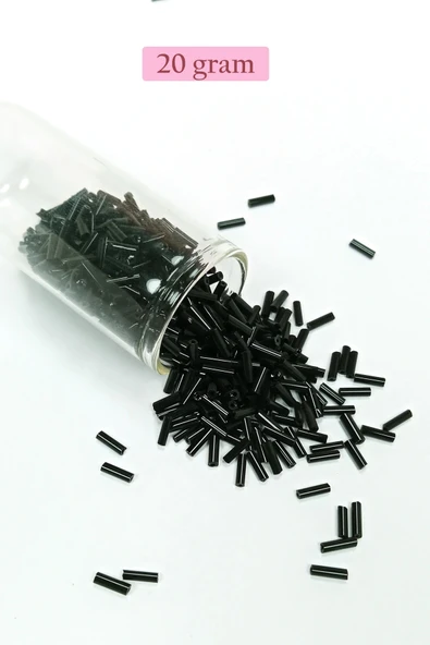 LitaeTrend Uzun Boru Kesme Boncuk Çap 2mm Uzunluk 10 mm - 4 Renk - Toplam 80 Gram - BNC430 - Resim 2