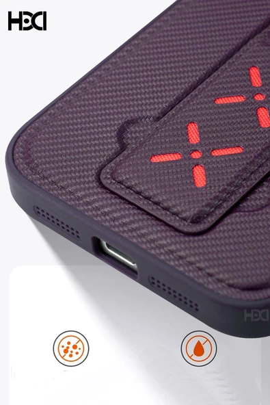 iPhone 14 Pro HBC-248 Lima Standlı Kapak - Derin Mor - Resim 5