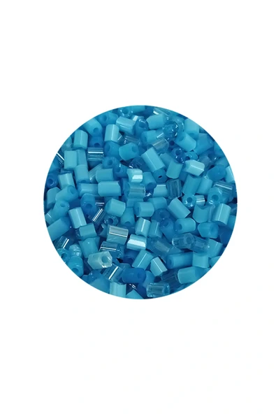 LitaeTrend Kesme Cam Boncuk 2mm - 60 Gram - Mat Mavi - BNC386 - Resim 2