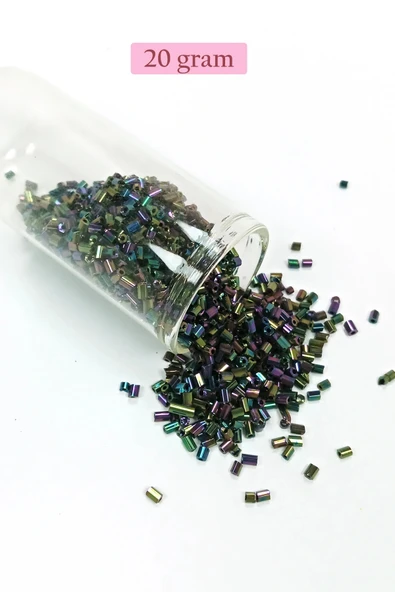 LitaeTrend Kesme Cam Boncuk 2mm - 20 Gram - Parlak Alacalı -BNC304 ürün görseli 1