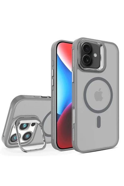 iPhone 16 Plus Flet Lens Magsafe Kapak - Gri ürün görseli 1