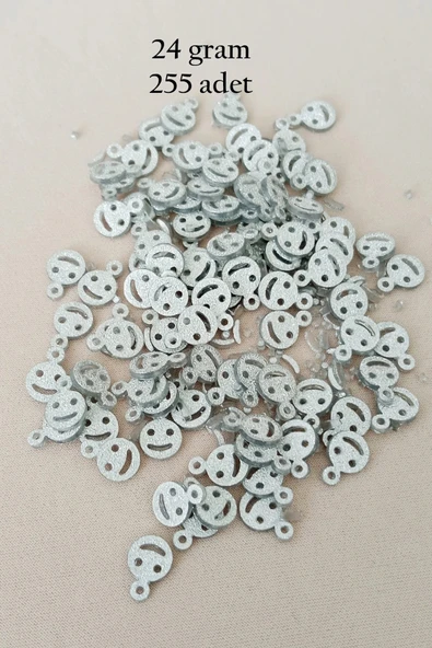LitaeTrend Oya Abiye Bileklik Kolye Pleksi Metalik Plastik Pul Gümüş Renk 24 gram 255 adet - BNC585 ürün görseli 1