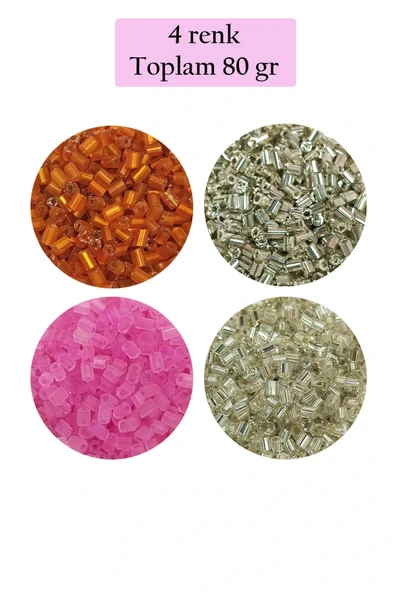 LitaeTrend Kesme Cam Boncuk 2mm - 4 Renk - Toplam 80 Gram - BNC441 ürün görseli 1