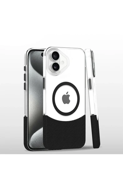 iPhone 16 Plus Carbon Puzzle Magsafe Kapak - Siyah ürün görseli 1