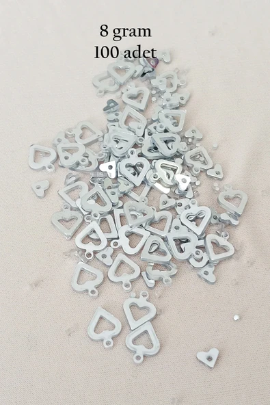 LitaeTrend Oya Abiye Bileklik Kolye Pleksi Metalik Plastik Pul Gümüş Renk 8 gram 100 adet - BNC511 ürün görseli 1