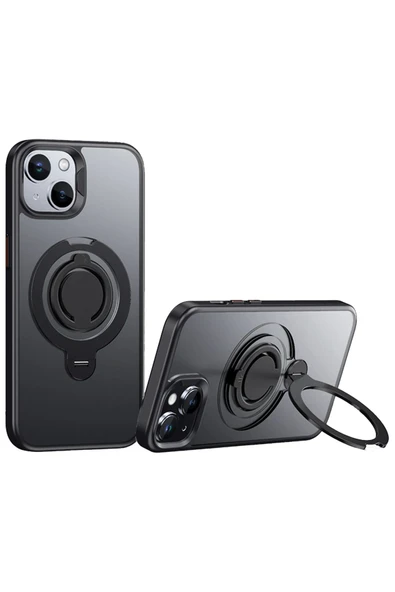 iPhone 15 Avatar 360 Dönen Magsafe Kapak - Siyah ürün görseli 1