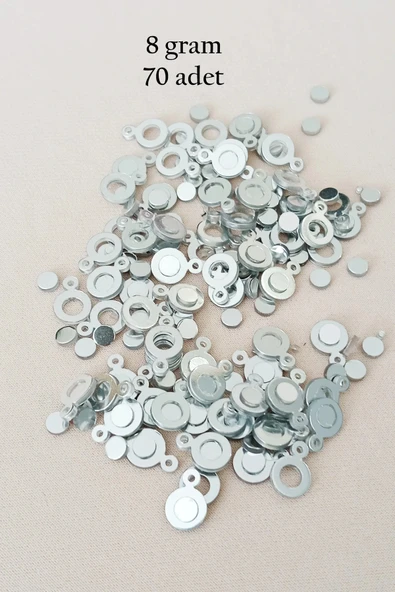 LitaeTrend Oya Abiye Bileklik Kolye Pleksi Metalik Plastik Pul Gümüş Renk 8 gram 70 adet - BNC510 ürün görseli 1
