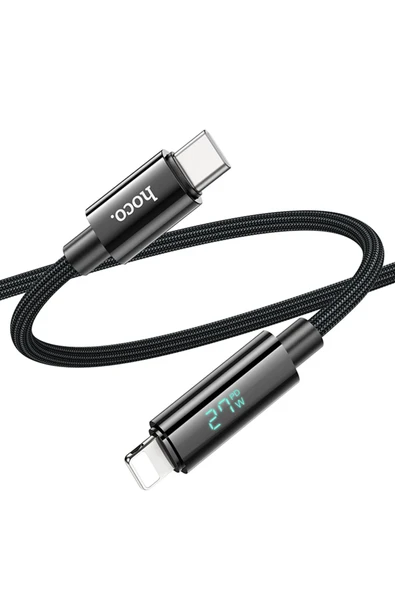 Hoco. U125 1.2M Benefit Type-C to Lightning Şarj Data Kablosu - Siyah - Resim 2
